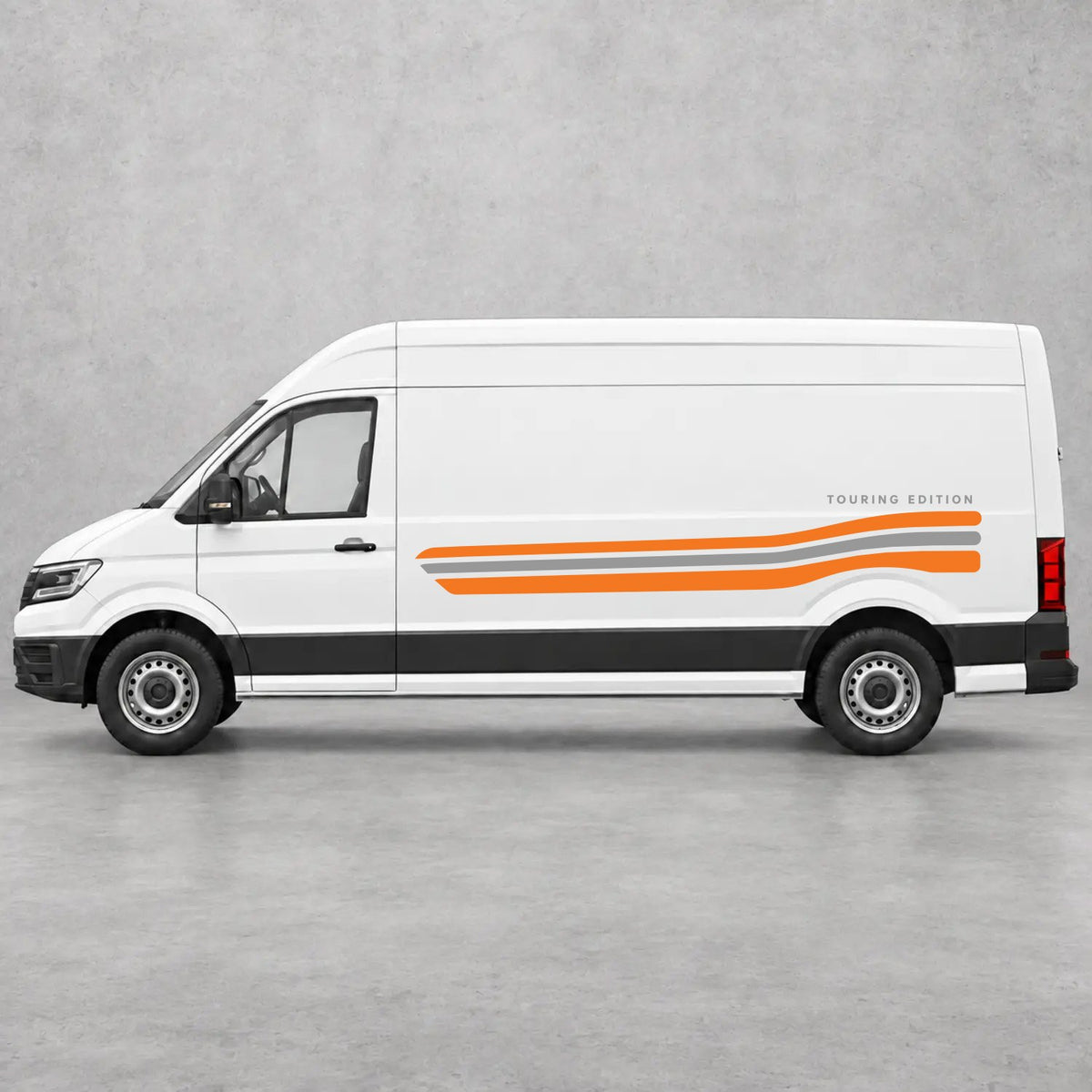 VW Crafter Touring Edition Side Stripes in Orange & Grey