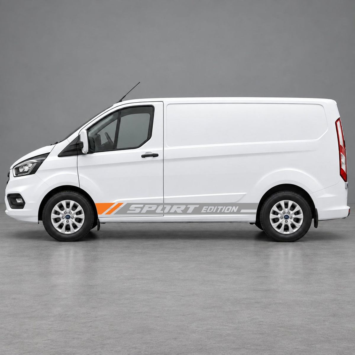 Ford Transit Custom Sport Edition Lower Side Graphics in Grey & Orange