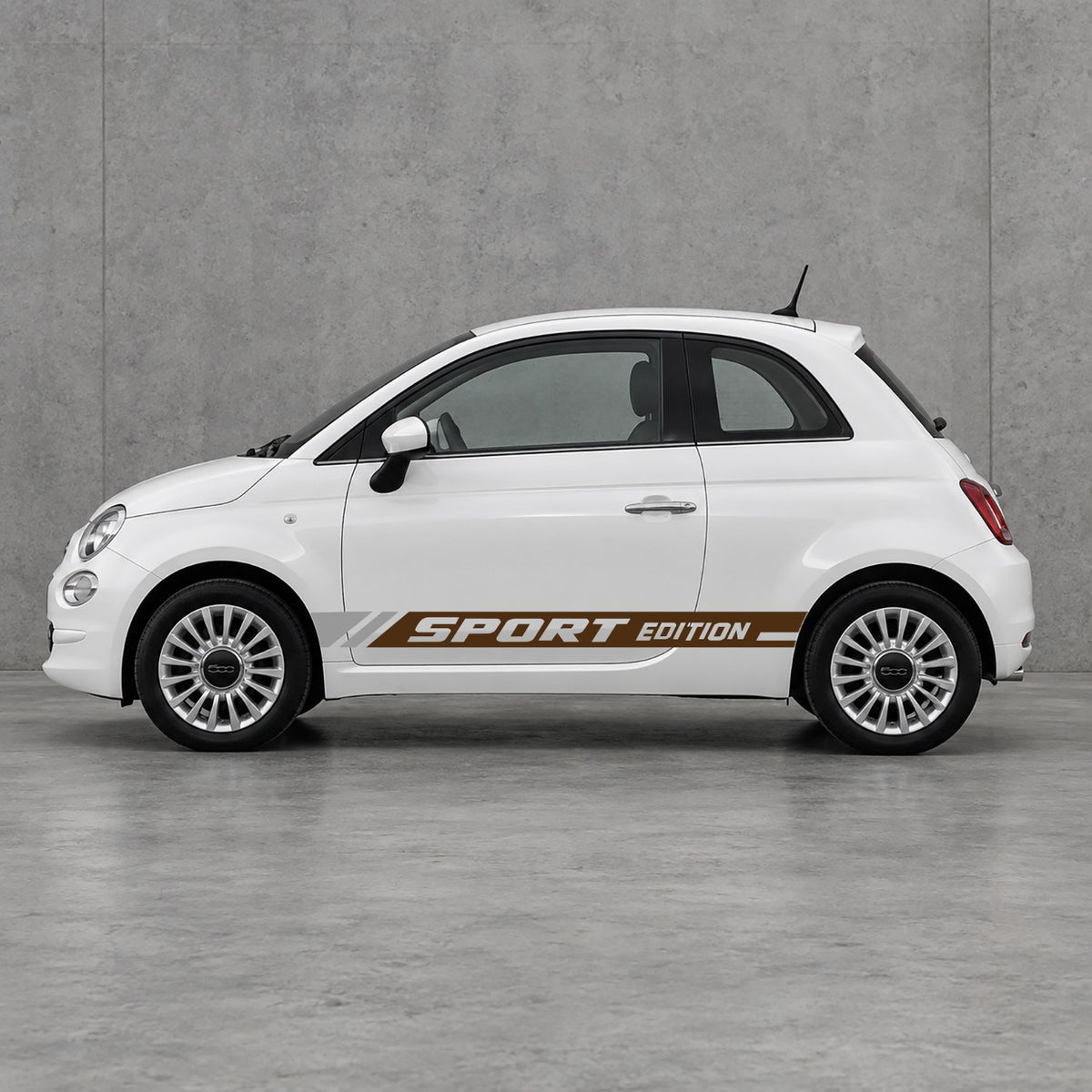 Fiat 500 Sport Edition Side Stripes Kit - Pair Supplied in Brown & Grey