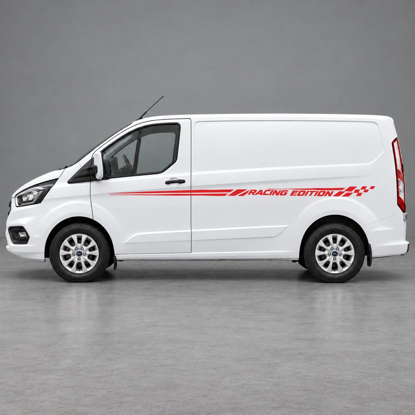 Ford Transit Custom Racing Edition Side Stripes in Red