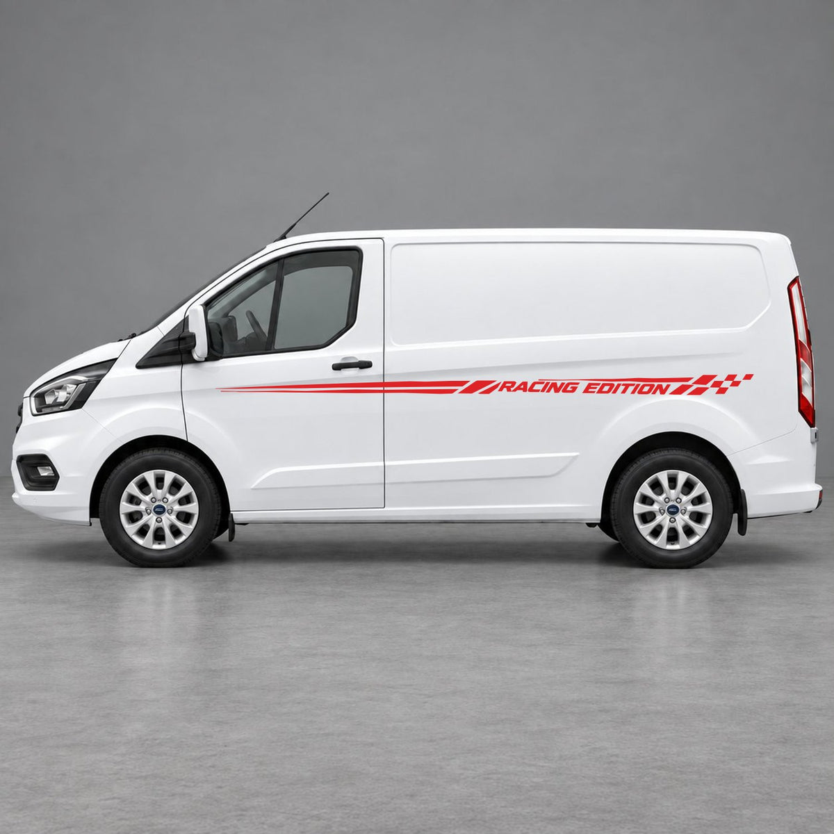 Ford Transit Custom Racing Edition Side Stripes in Red