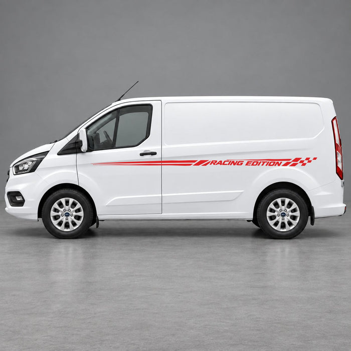 Ford Transit Custom Racing Edition Side Stripes in Red