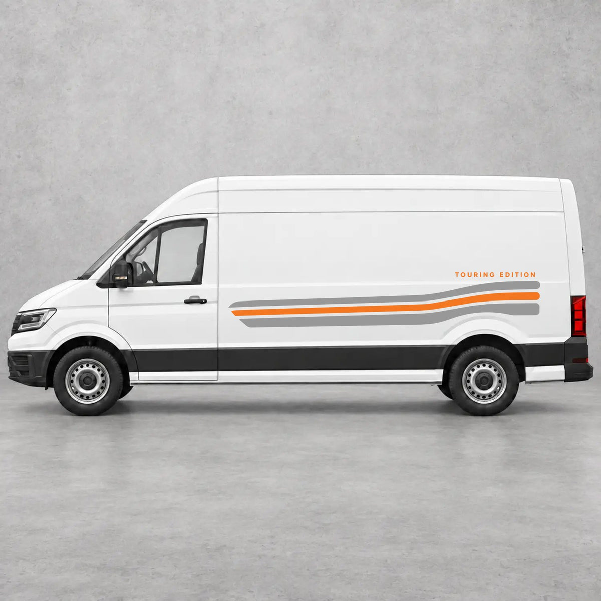 VW Crafter Touring Edition Side Stripes in Grey & Orange