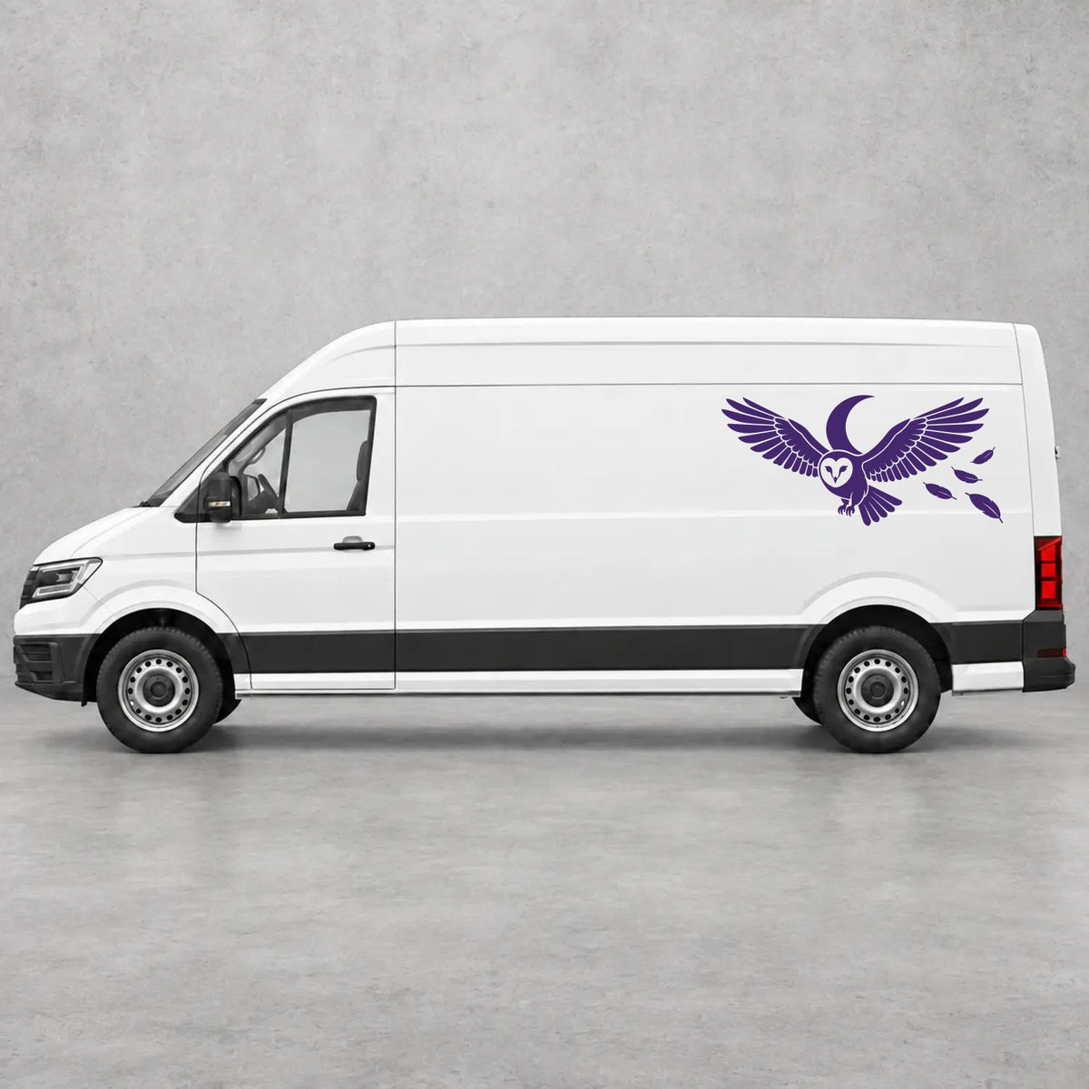 VW Crafter Flying Owl Side Graphics in Purple