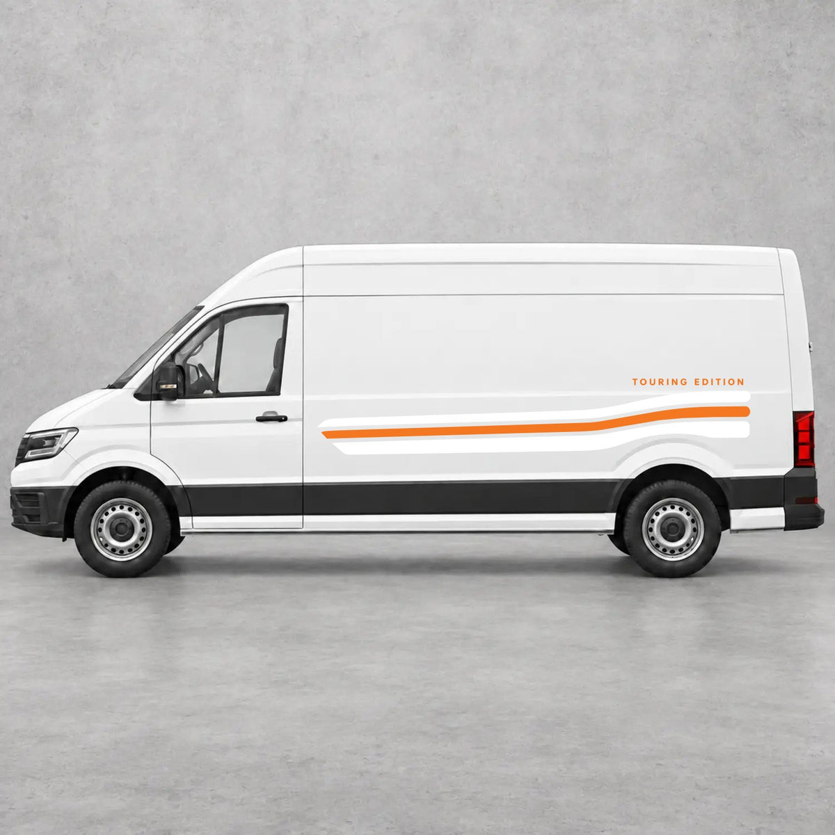 VW Crafter Touring Edition Side Stripes in White & Orange