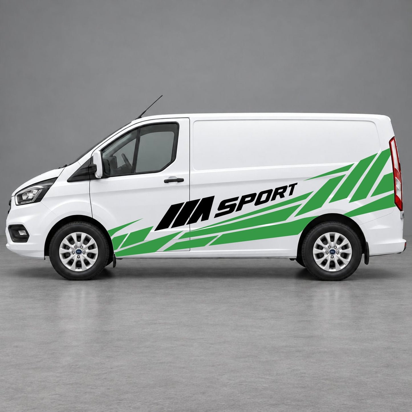 Ford Transit Custom M Sport Racing Side Graphics in Green & Black