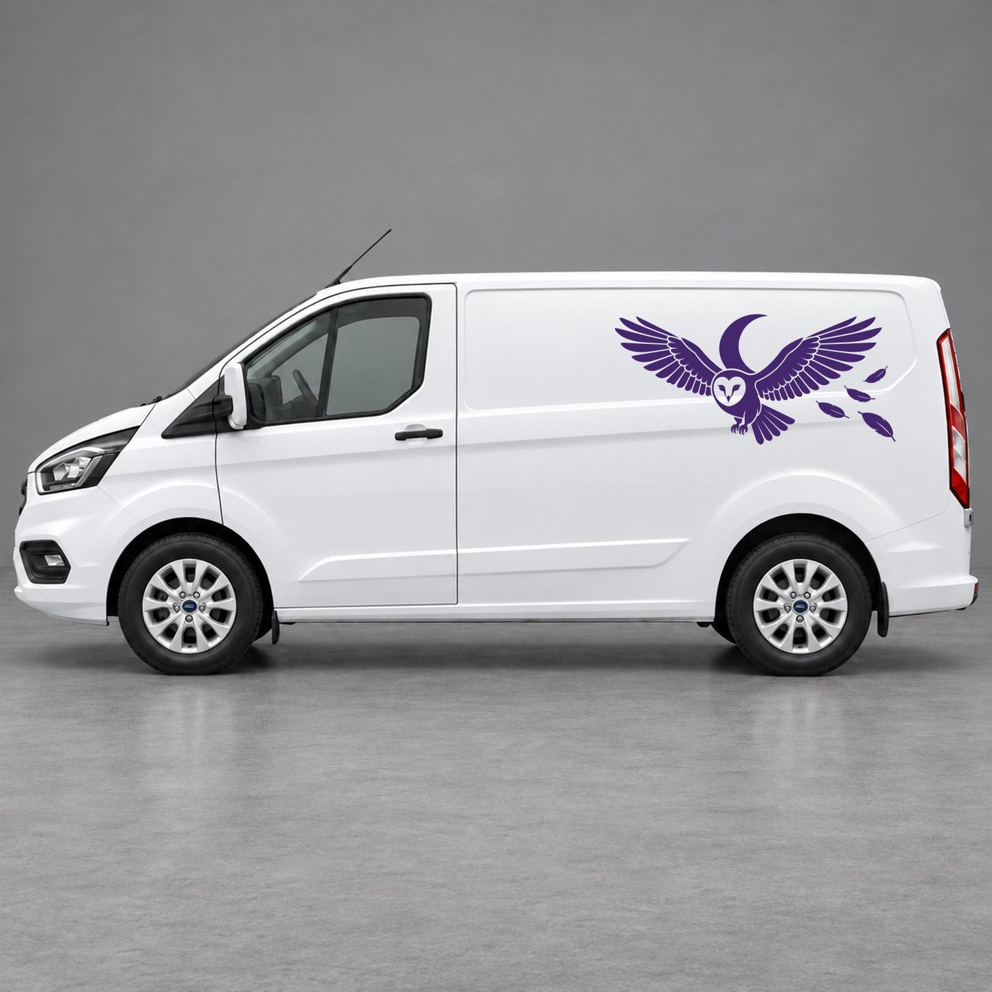 Ford Transit Custom Flying Eagle Side Graphics in Purple