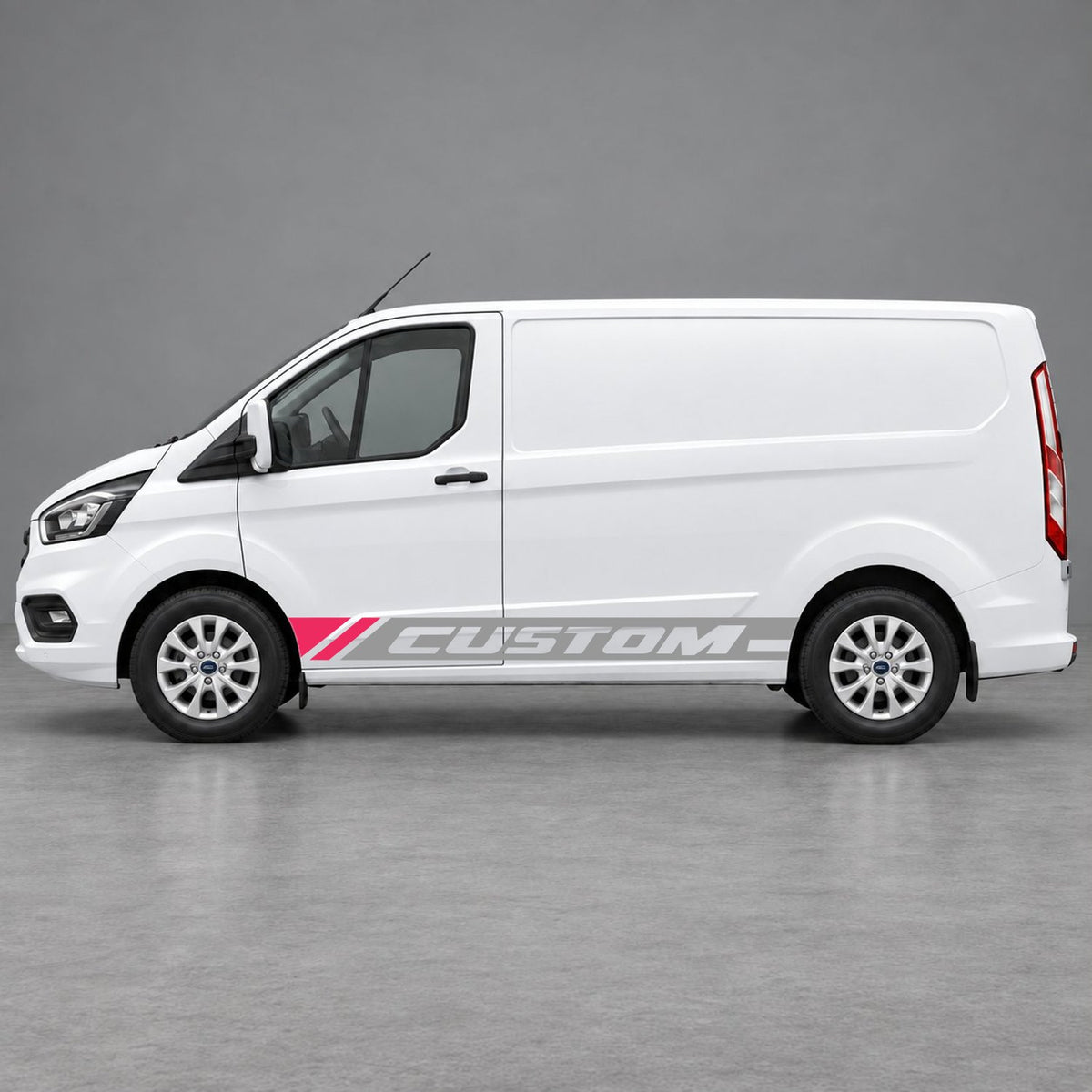 Ford Transit Custom Custom Lower Side Stripes in Grey & Pink