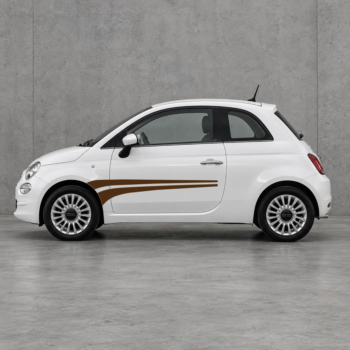 Fiat 500 Twin Bodyline Side Stripes Kit - Pair Supplied in Brown