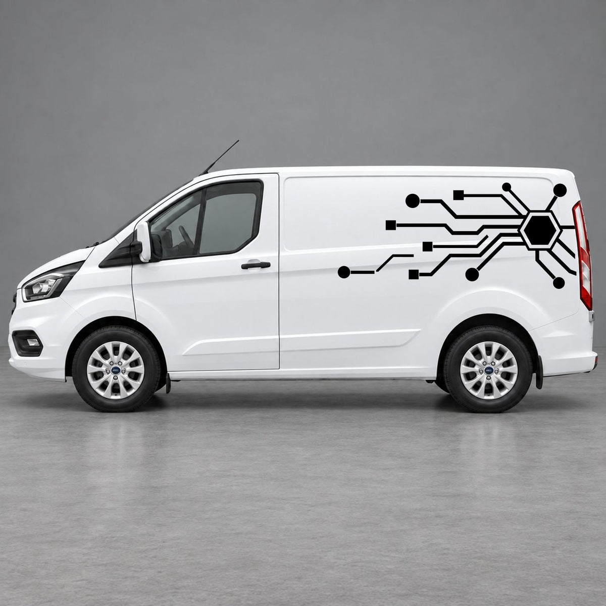 Ford Transit Custom Circuit Board Side Graphics in Black
