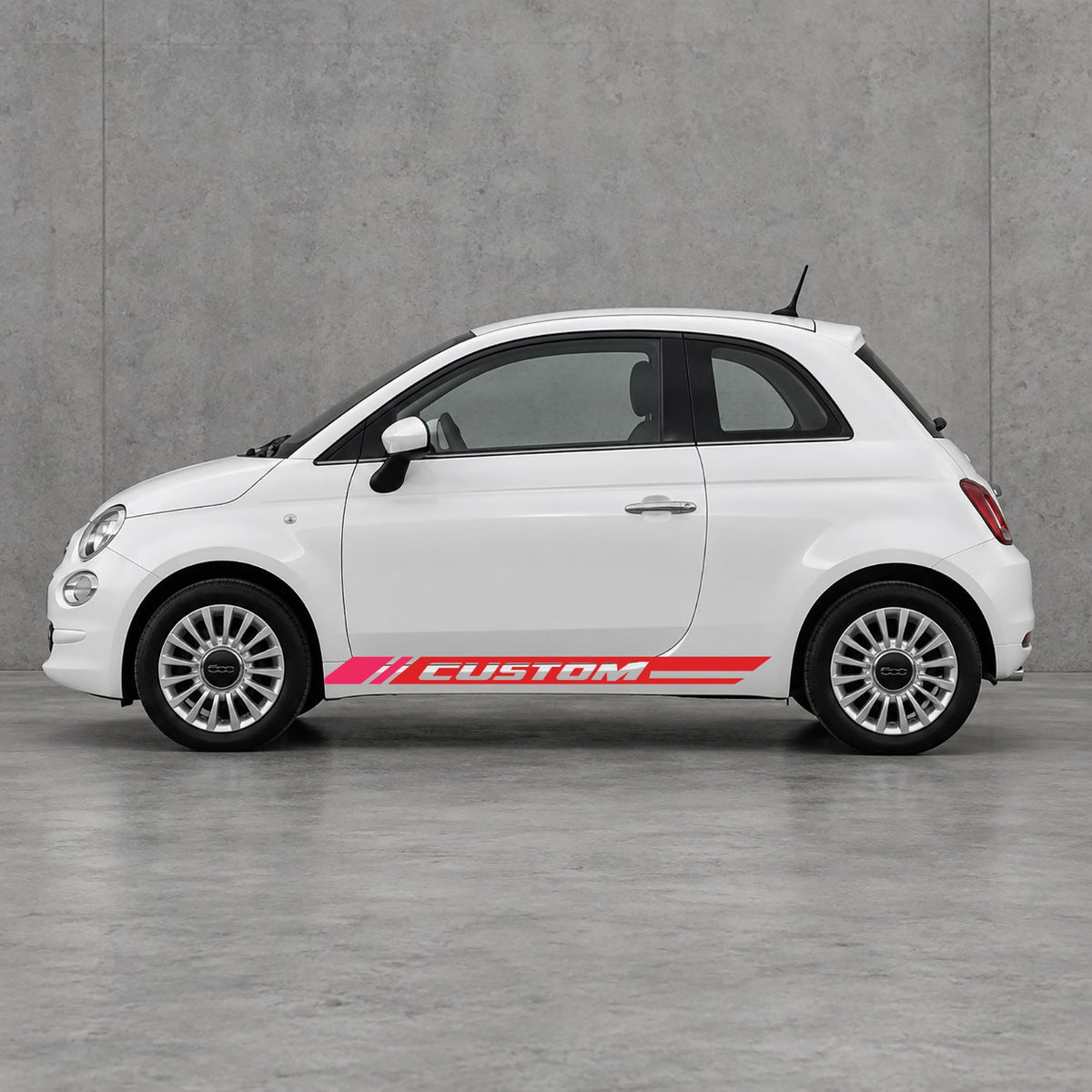 Fiat 500 Custom Lower Side Stripes Kit - Pair Supplied in Red & Pink