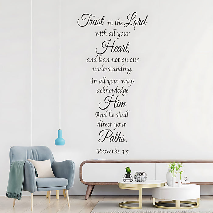 Trust in the Lord Vinyl Wall Art - Bible Quote Decals
