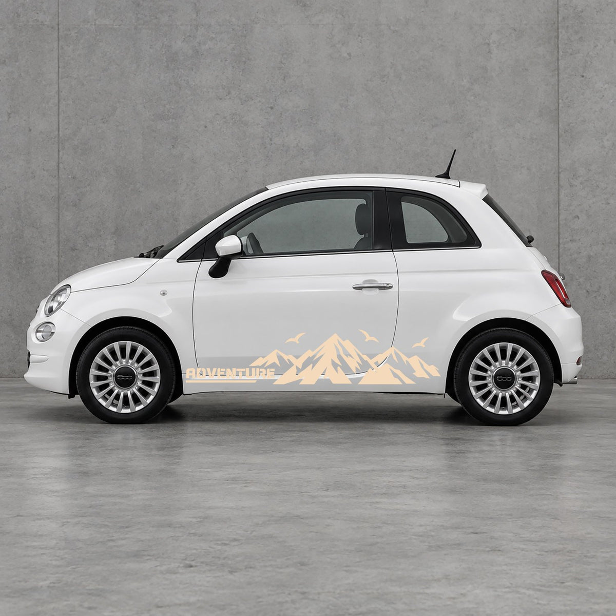 Fiat 500 Mountain Adventure Side Graphics Kit - Pair Supplied in Beige