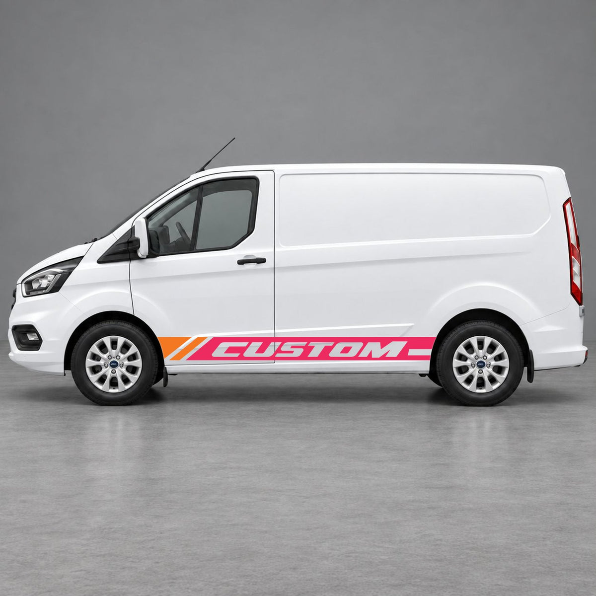 Ford Transit Custom Custom Lower Side Stripes in Pink & Orange