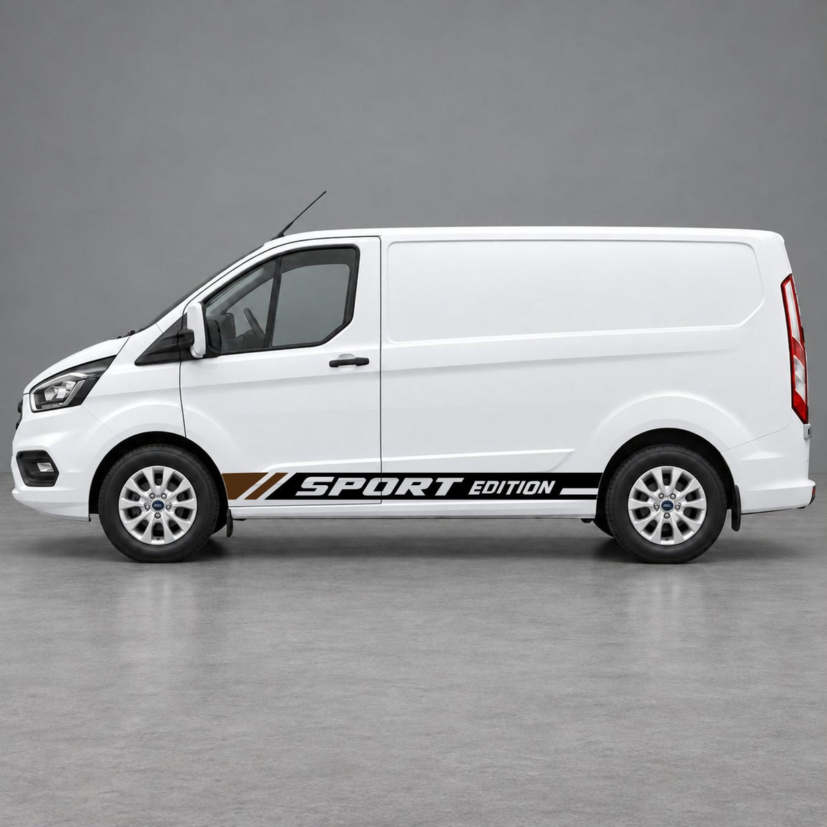 Ford Transit Custom Sport Edition Lower Side Graphics in Black & Brown