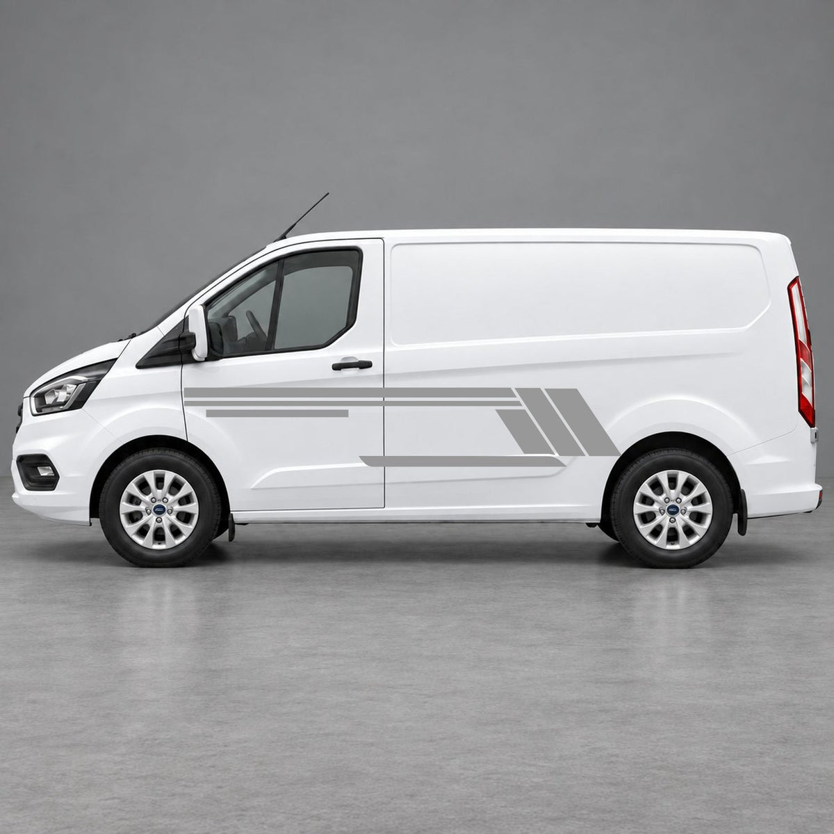 Ford Transit Custom Geometric Outline Side Stripes in Grey & Grey