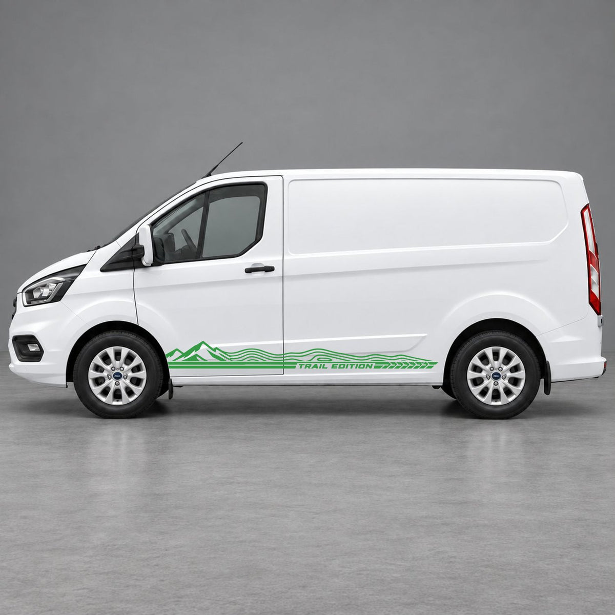 Ford Transit Custom Trail Edition Topographic Side Stripes in Green