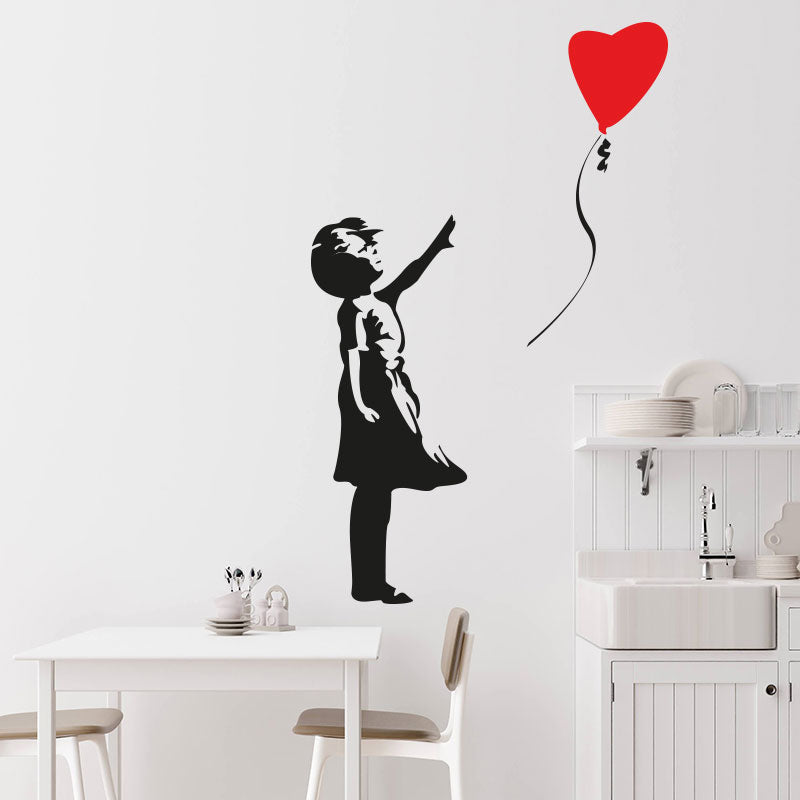 Balloon Girl Wall Art Sticker Decal - Banksy Style