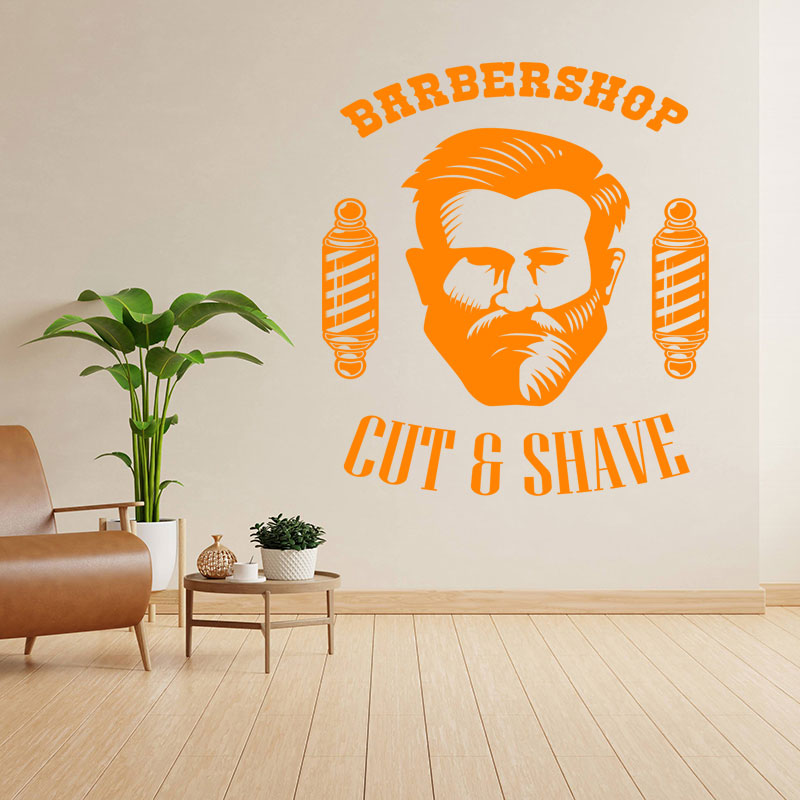 vintage beard graphic wall sticker