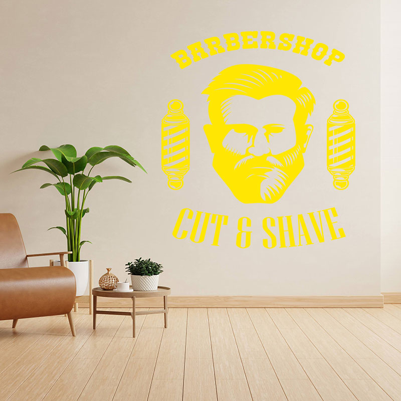 vintage beard graphic wall sticker
