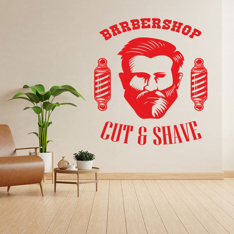 vintage beard graphic wall sticker