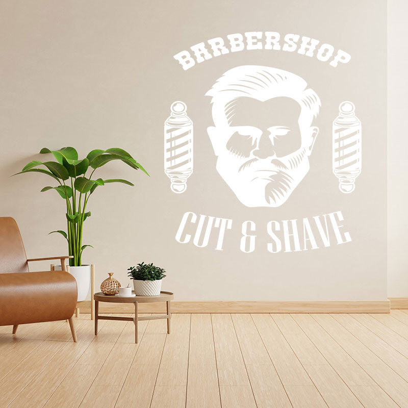 vintage beard graphic wall sticker