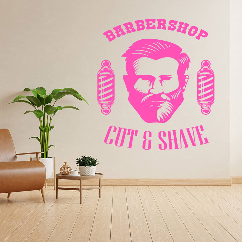 vintage beard graphic wall sticker