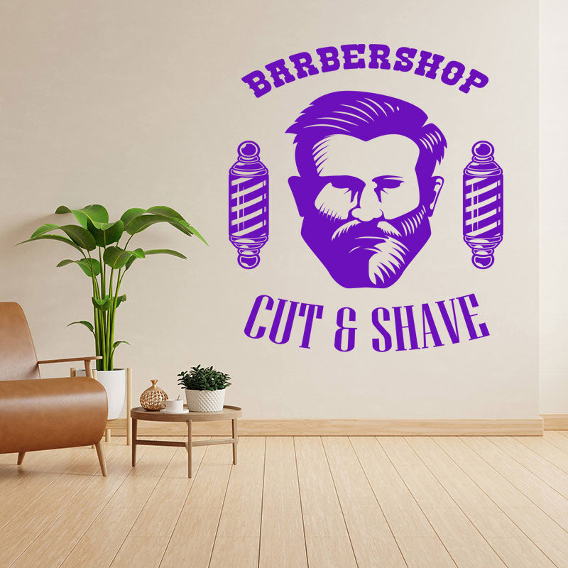 vintage beard graphic wall sticker