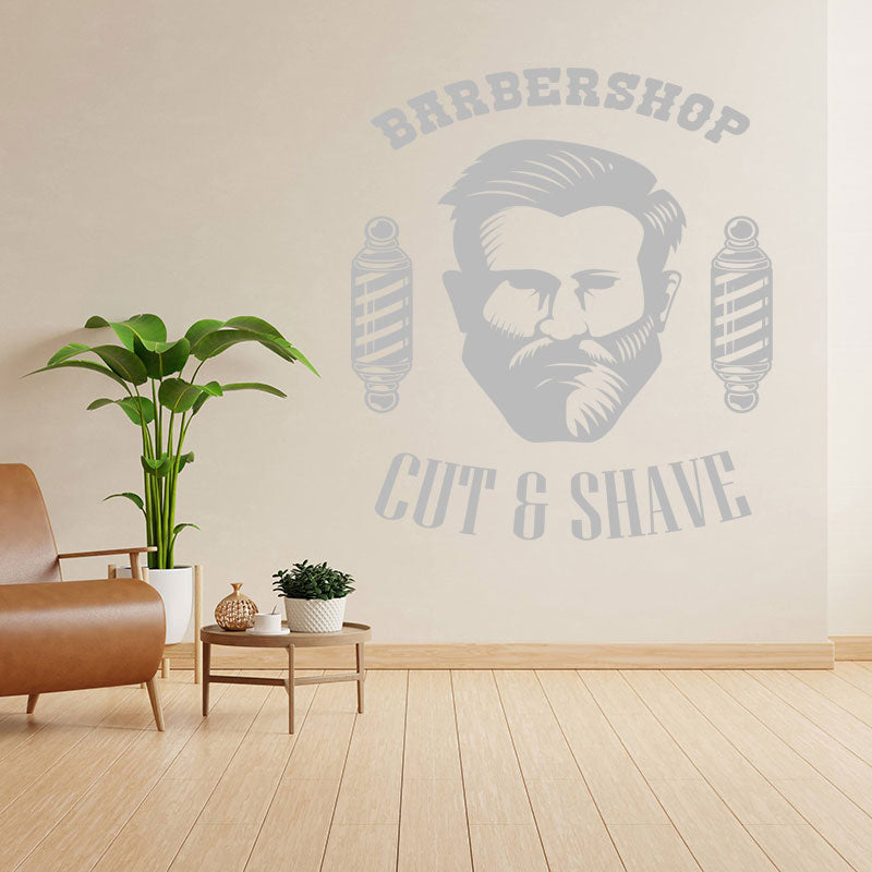 vintage beard graphic wall sticker