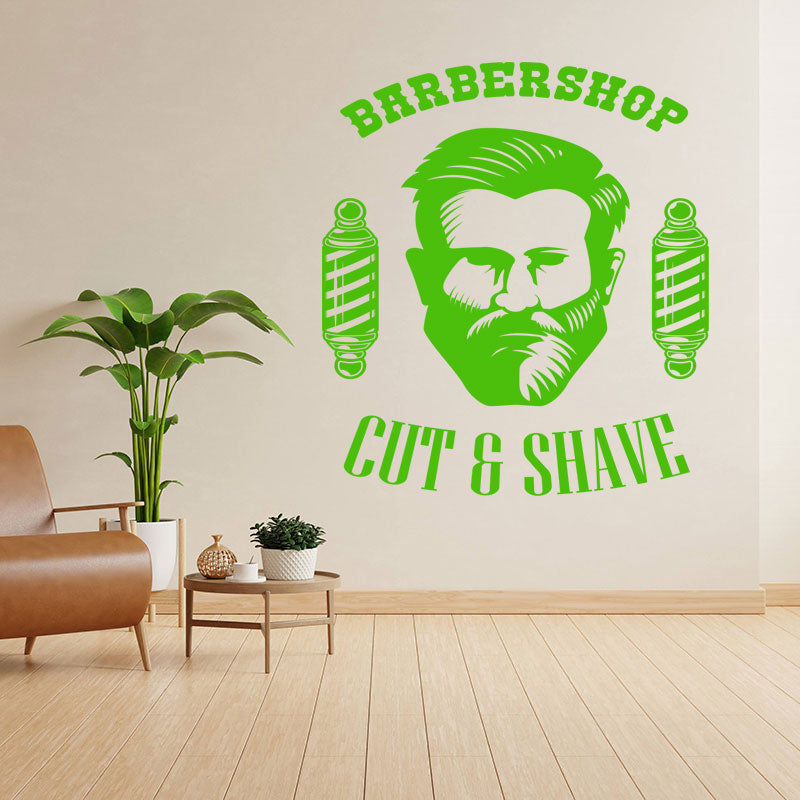 vintage beard graphic wall sticker