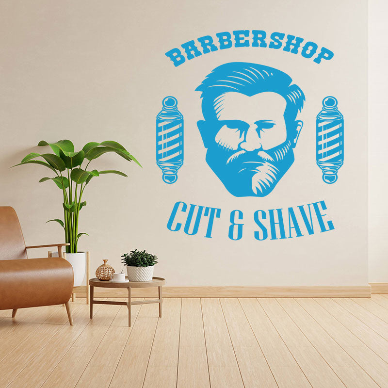 vintage beard graphic wall sticker