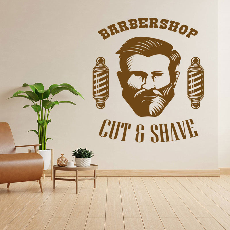 vintage beard graphic wall sticker