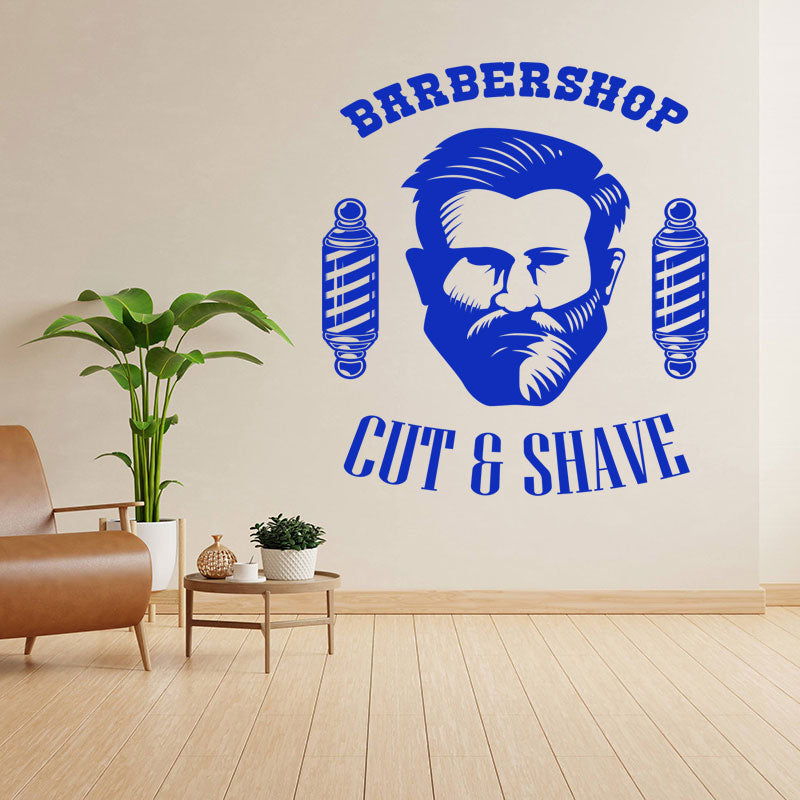 vintage beard graphic wall sticker