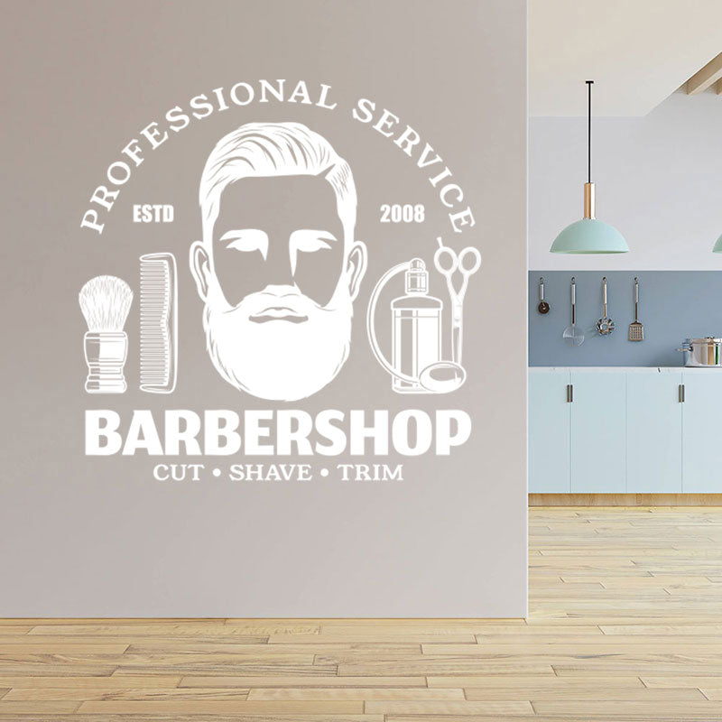 modern barber shop decal wall sticker