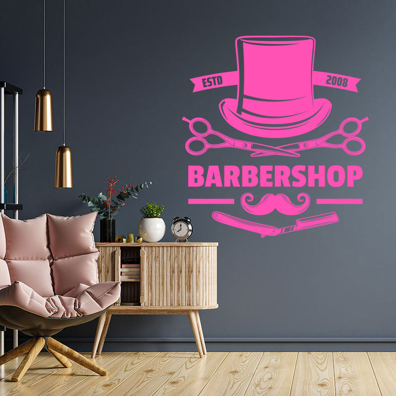 unique barber shop decal wall sticker
