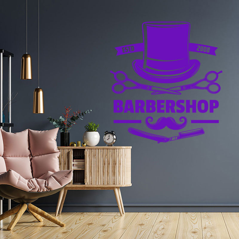 unique barber shop decal wall sticker