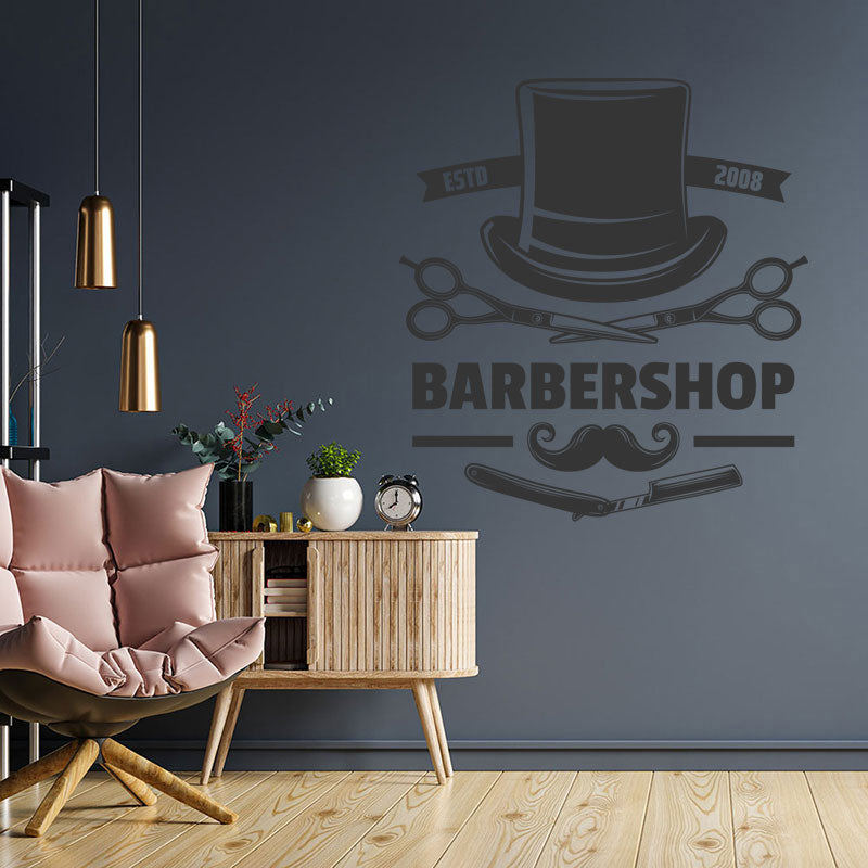 unique barber shop decal wall sticker