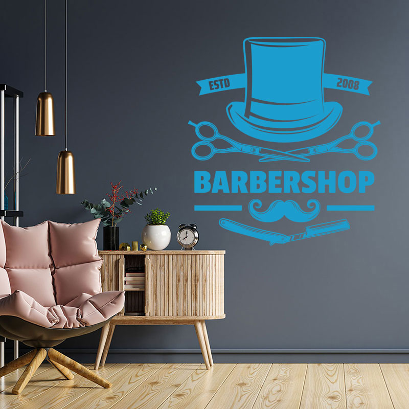 unique barber shop decal wall sticker