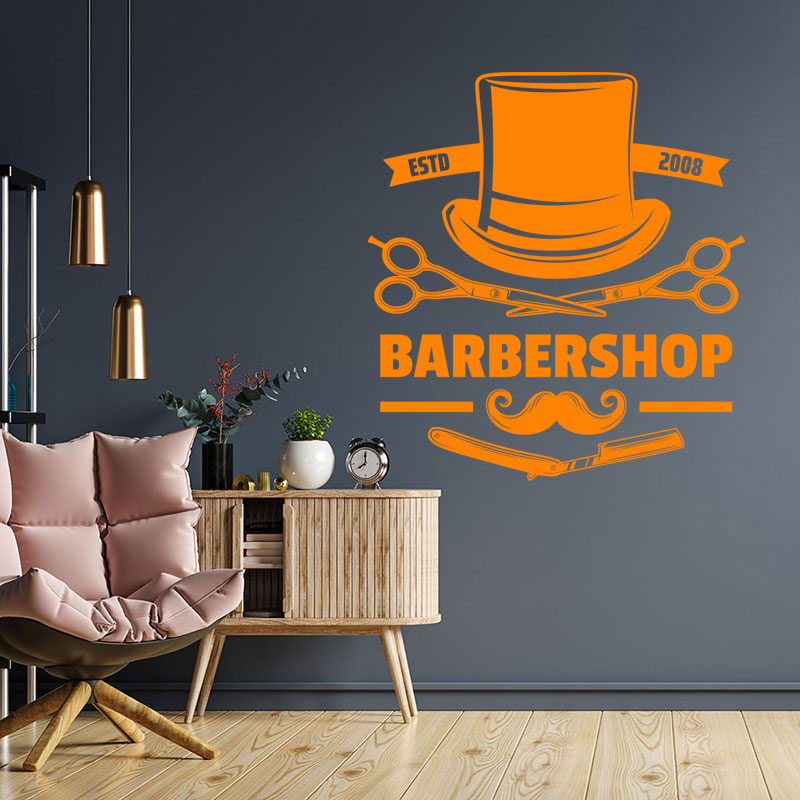 unique barber shop decal wall sticker