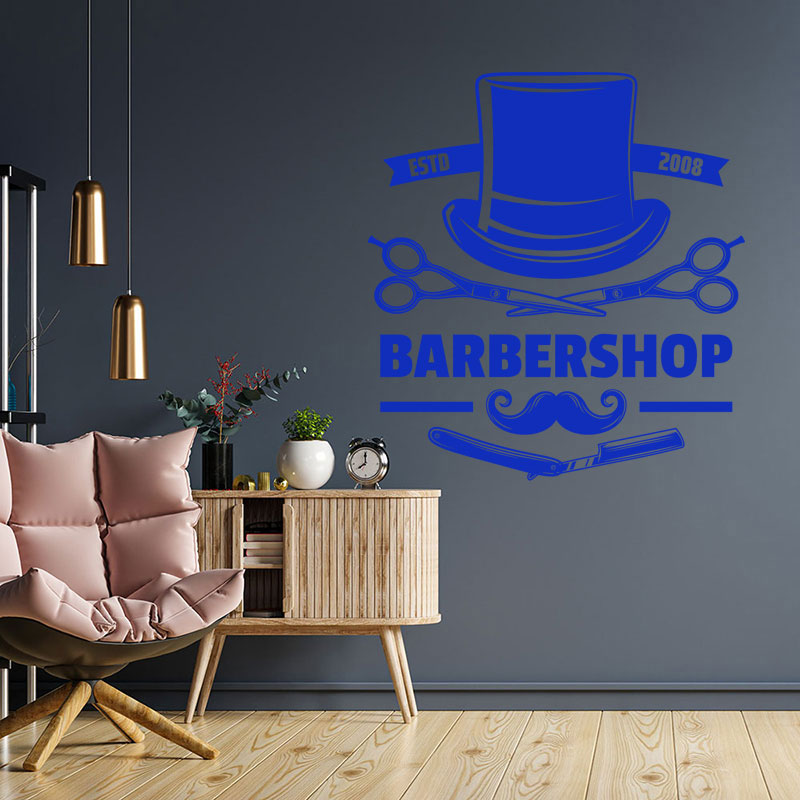 unique barber shop decal wall sticker