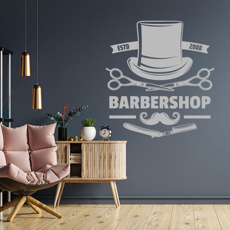 unique barber shop decal wall sticker