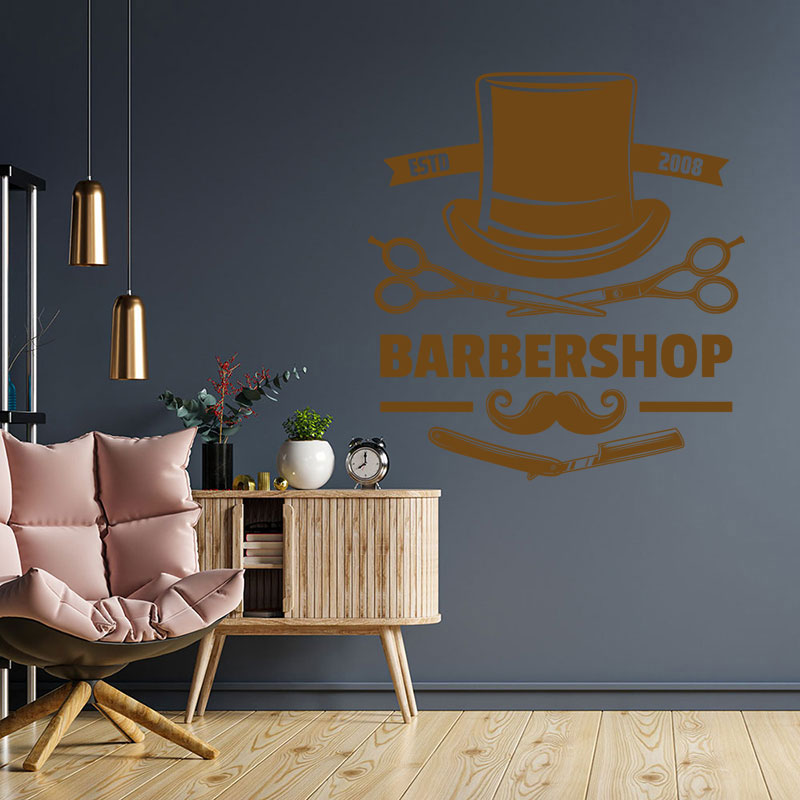 unique barber shop decal wall sticker