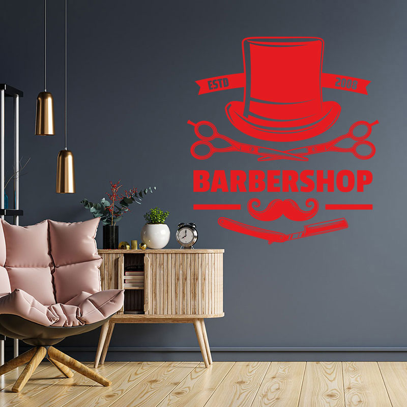 unique barber shop decal wall sticker