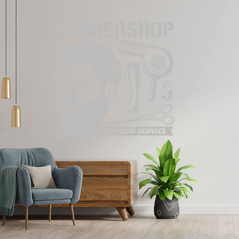 stylish beard graphic wall sticker
