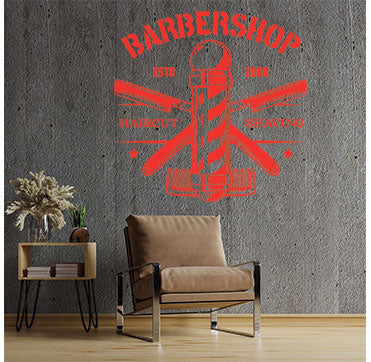 modern barber shop wall sticker