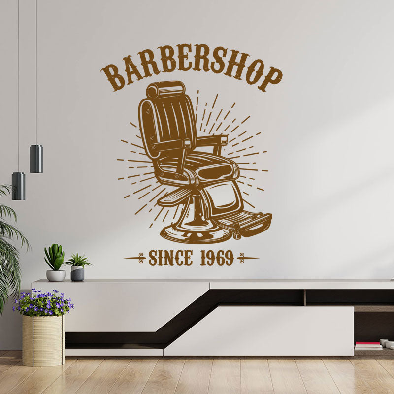 vintage barber shop wall sticker