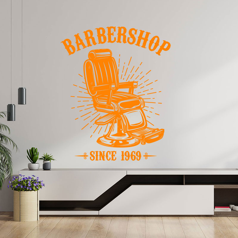 vintage barber shop wall sticker