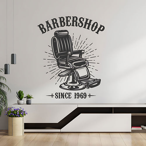 Custom Barbershop Wall Art – Since Year Vintage Barber Chair