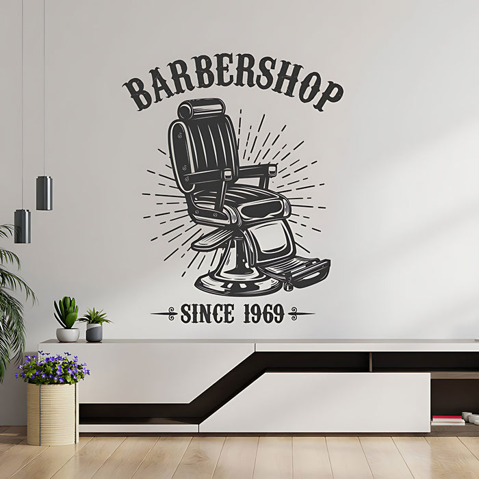 Custom Barbershop Wall Art – Since Year Vintage Barber Chair