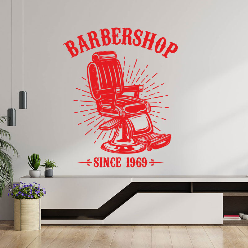 vintage barber shop wall sticker